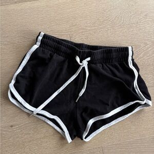Garage Black Athletic Shorts with White Trim